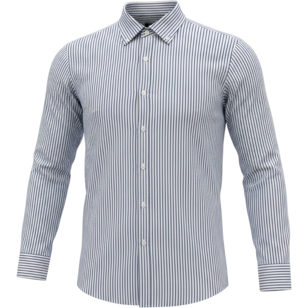 Roundtree & Yorke Gold Label Striped Dress Shirt Mens 18 36/37 Tall Blue Pink